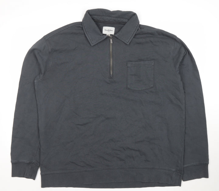 Goodfellow & Co Men’s Grey Cotton 1/2 Zip Collared Sweatshirt XL