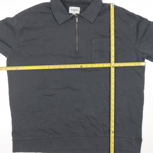 Goodfellow & Co Men’s Grey Cotton 1/2 Zip Collared Sweatshirt XL