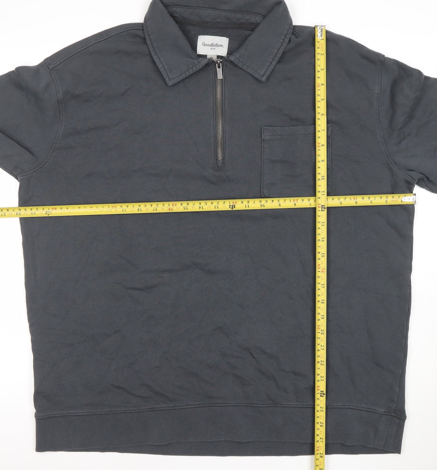 Goodfellow & Co Men’s Grey Cotton 1/2 Zip Collared Sweatshirt XL