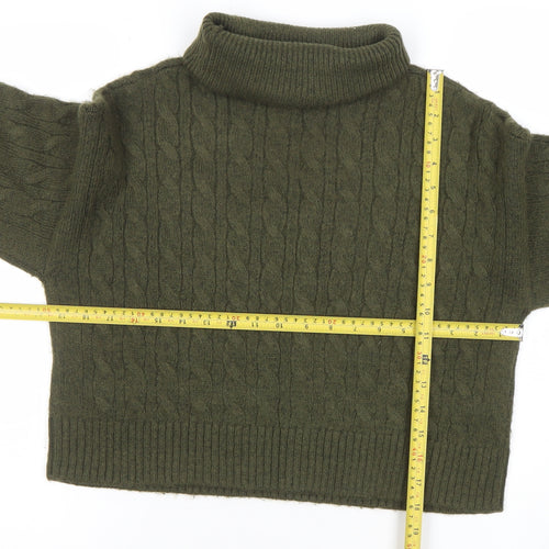 New Look Women’s Green Roll Neck Cable Knit Jumper Size S