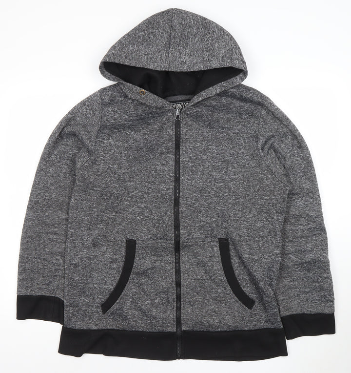 Brooklyn Xpress Men’s Grey Full Zip Hoodie Size L Regular Fit