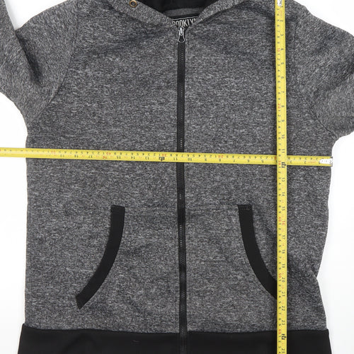 Brooklyn Xpress Men’s Grey Full Zip Hoodie Size L Regular Fit