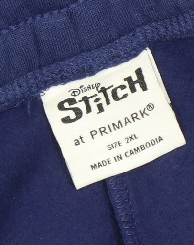 Primark Men Blue Stitch Jogger Trousers Size 2XL Fleece Comfort Fit