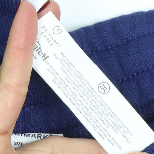 Primark Men Blue Stitch Jogger Trousers Size 2XL Fleece Comfort Fit