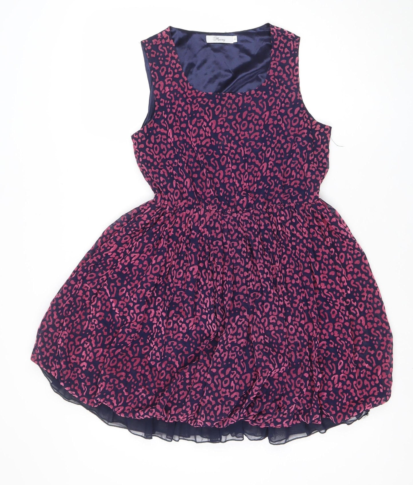 Classy Women's Multicoloured Leopard Fit & Flare Sleeveless Dress Size 2