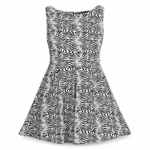 Mela Loves London Women’s Black Zebra Off Shoulder Fit & Flare Dress Size 12