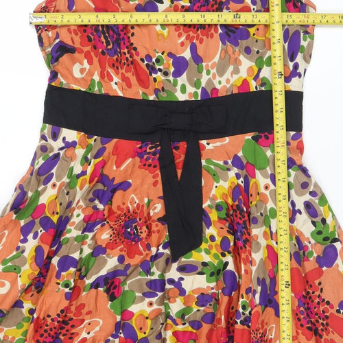 Mela Loves London Women's Multicoloured Floral Fit & Flare Dress M