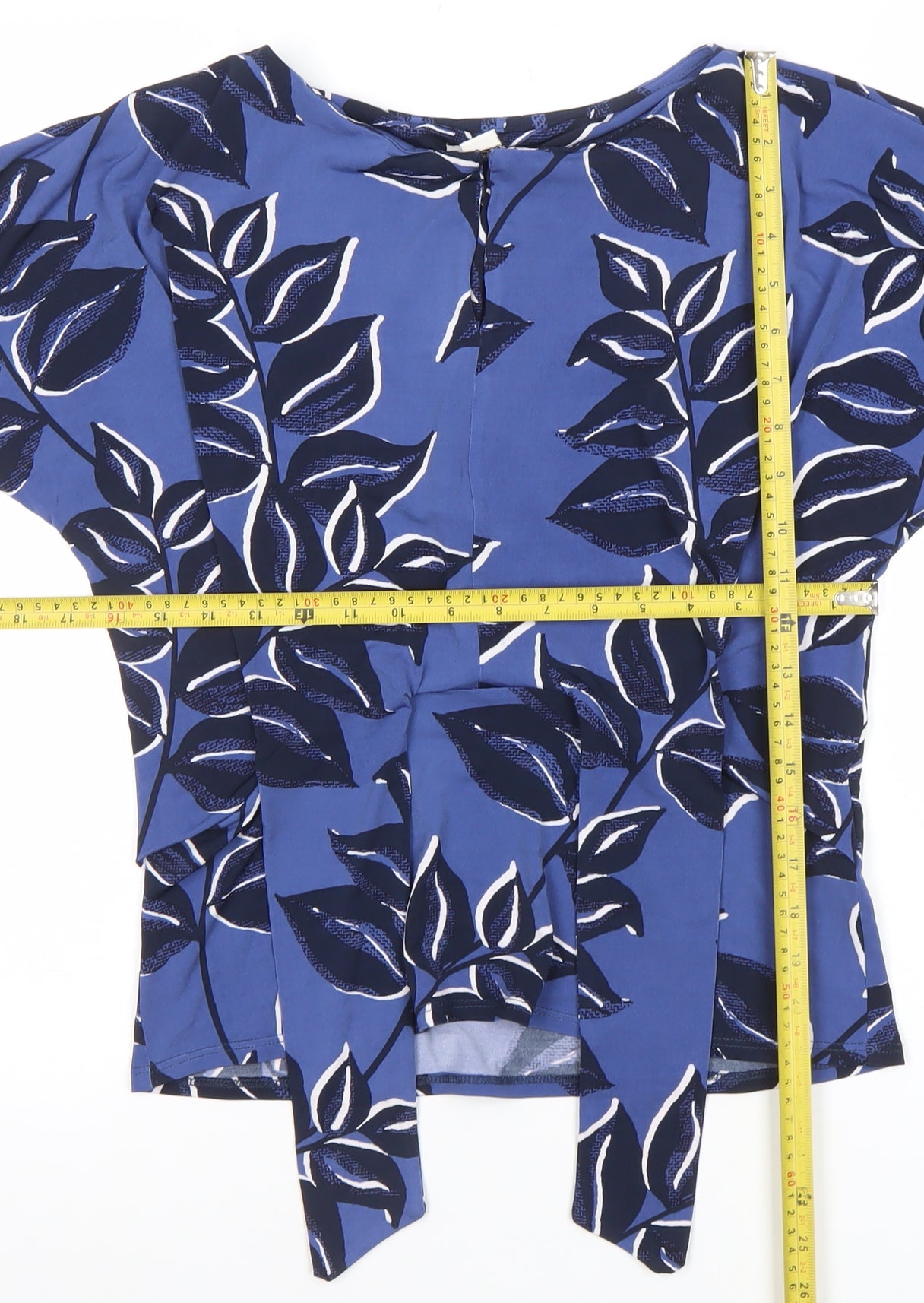 Monsoon Women’s Blue Floral Short Sleeve Wrap Blouse Size 10