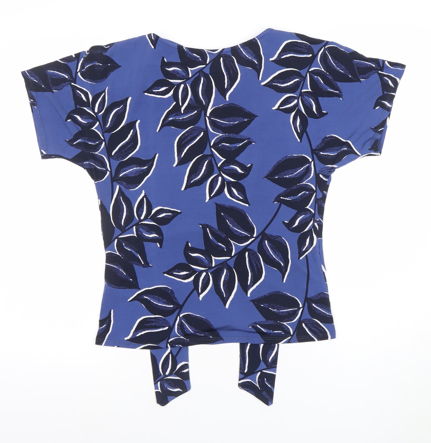 Monsoon Women’s Blue Floral Short Sleeve Wrap Blouse Size 10