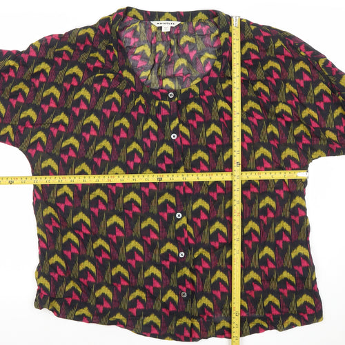 Whistles Women's Multicoloured Geometric Cotton Tunic Blouse Size 16