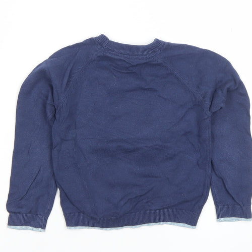 Marks and Spencer Girls Blue Sequin Unicorn Pullover Jumper 4-5 Years