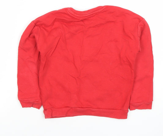 Marks & Spencer Girls Red Minnie Mouse Sequin Sweatshirt 3-4 Years