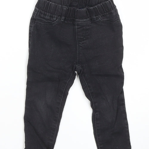GAP Girls Black Denim Jegging Jeans 2 Years Elastic Waist Stretch