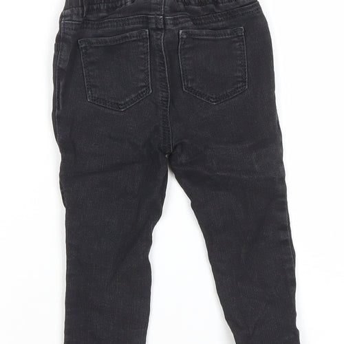 GAP Girls Black Denim Jegging Jeans 2 Years Elastic Waist Stretch