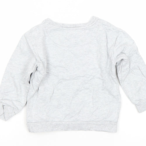 John Lewis Girls Grey Sequin Heart Pullover Sweatshirt 4 Years