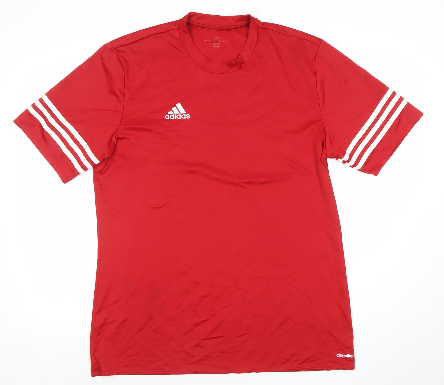 Adidas Men's Red Climalite Short Sleeve Jersey T-Shirt Size L