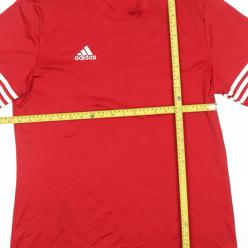 Adidas Men's Red Climalite Short Sleeve Jersey T-Shirt Size L