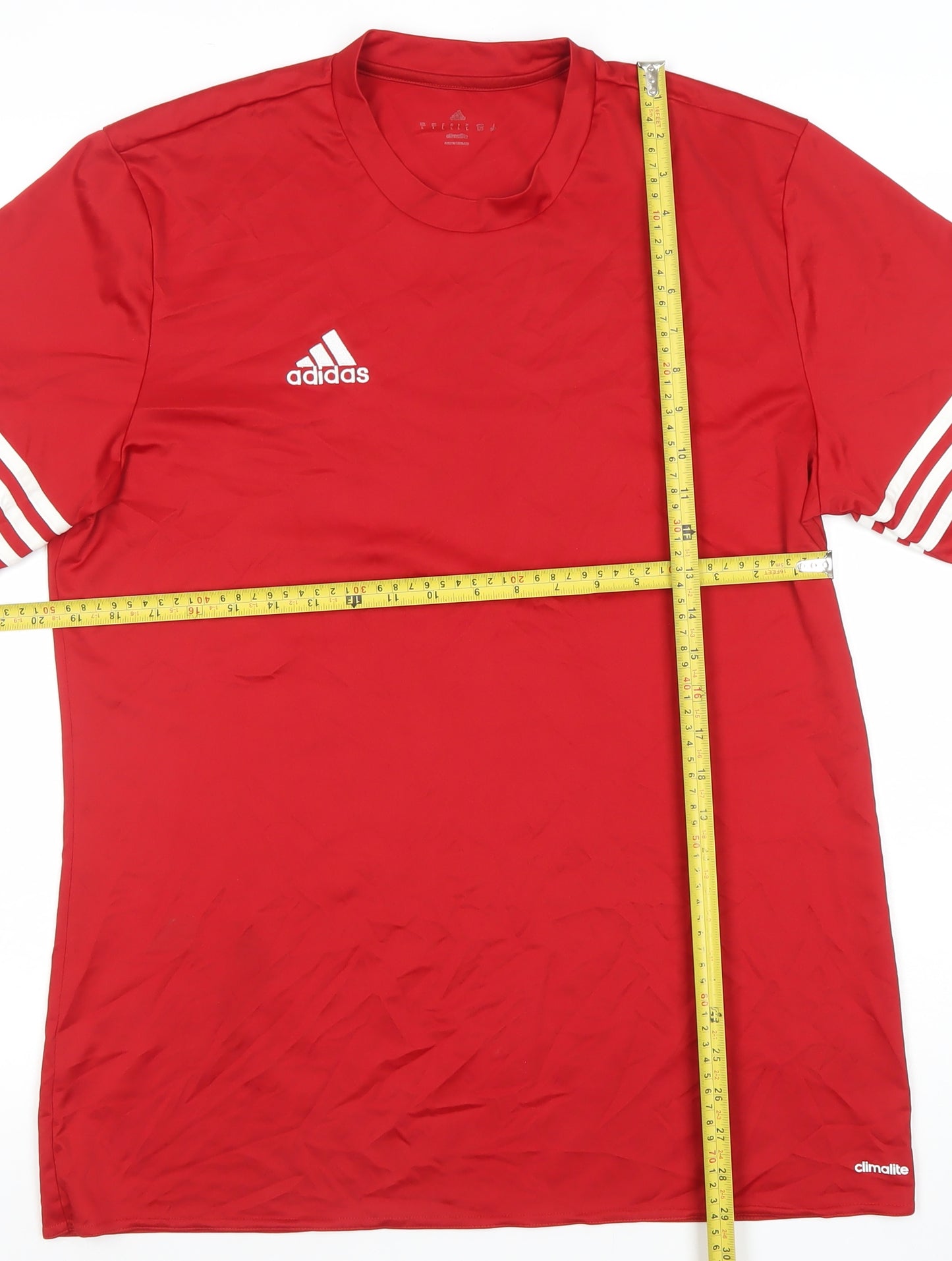 Adidas Men's Red Climalite Short Sleeve Jersey T-Shirt Size L