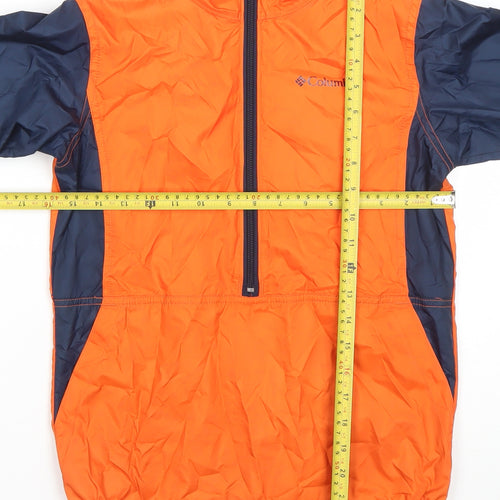 Columbia Boys Orange Windbreaker Jacket Hooded Lightweight 10-12 Years