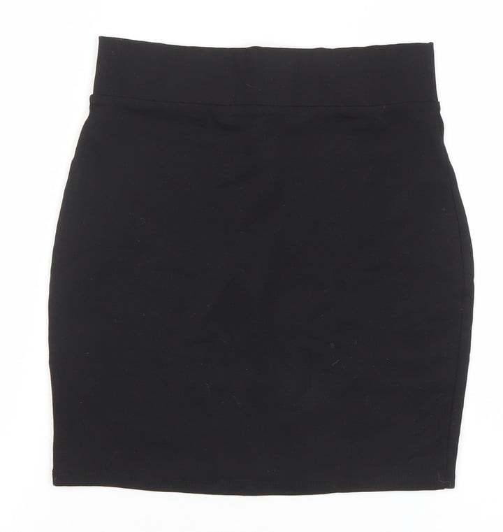 Bershka Womens Black High Rise Stretch Pencil Skirt Size S