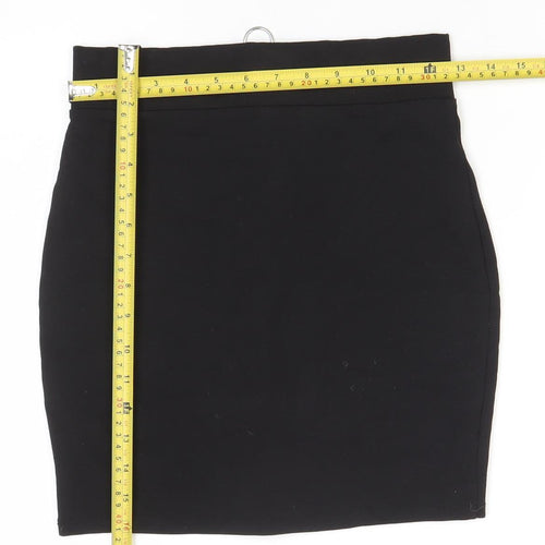 Bershka Womens Black High Rise Stretch Pencil Skirt Size S