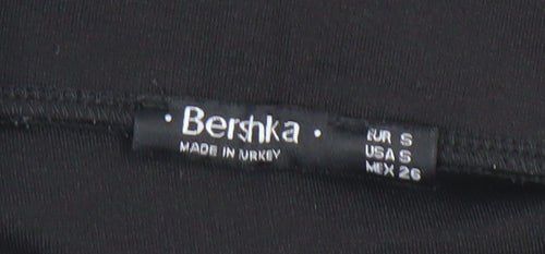 Bershka Womens Black High Rise Stretch Pencil Skirt Size S