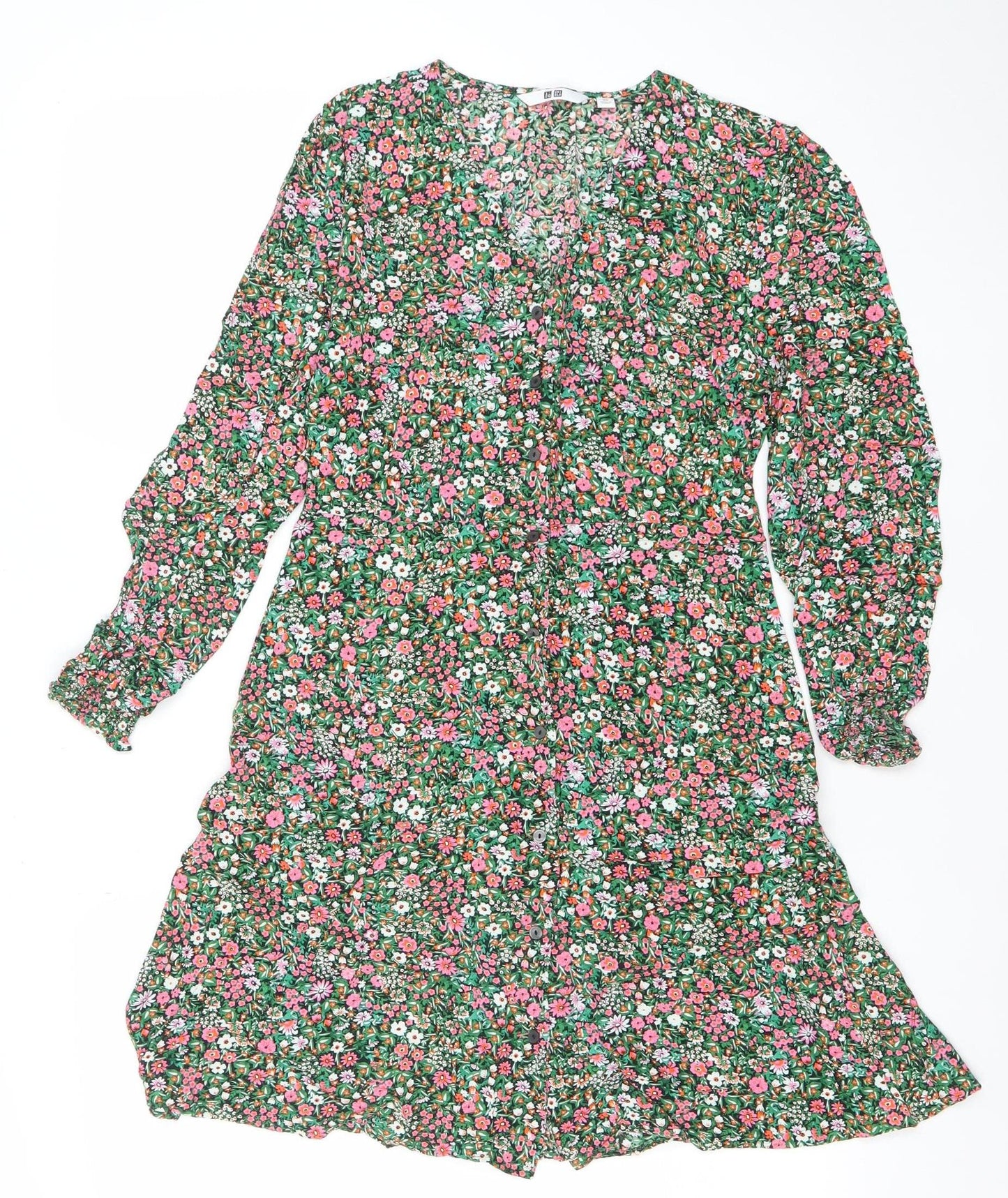 Uniqlo Women’s Multicoloured Floral Midi A-Line Dress XS