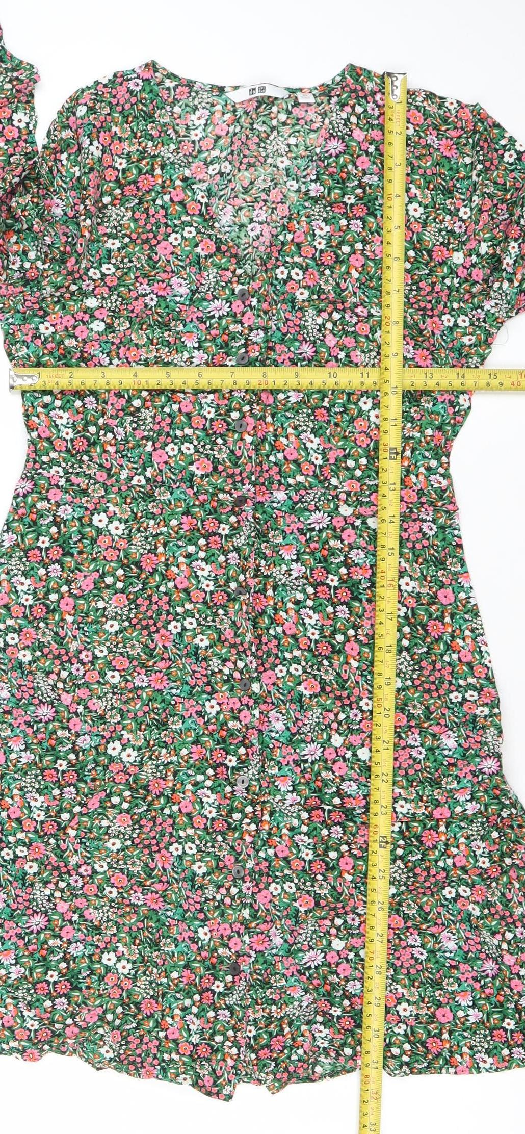 Uniqlo Women’s Multicoloured Floral Midi A-Line Dress XS