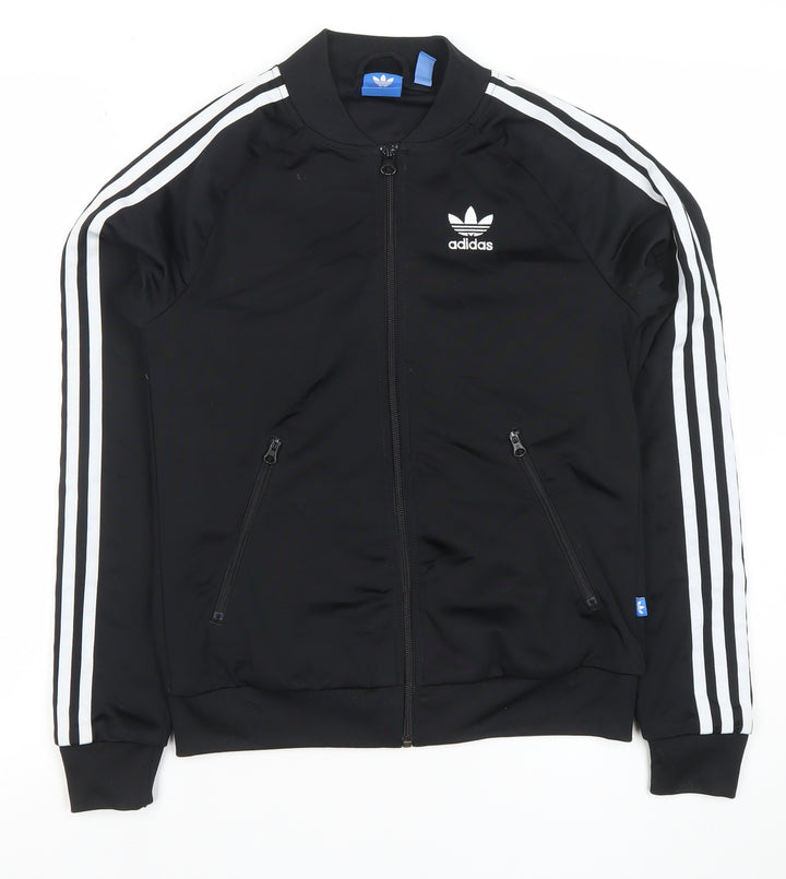 Adidas Women Black Full Zip Hoodie XS Lightweight Sportswear