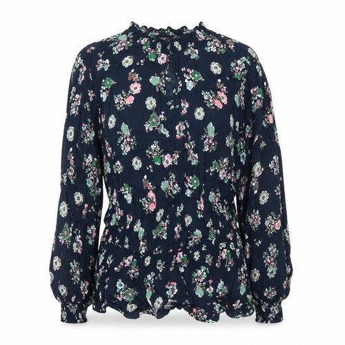 Marks and Spencer Womens Blue Floral Long Sleeve Tunic Blouse Size 10