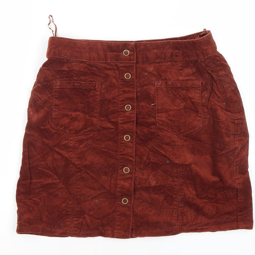 EDC Women’s Brown Corduroy Button Front Mini Skirt Size 10