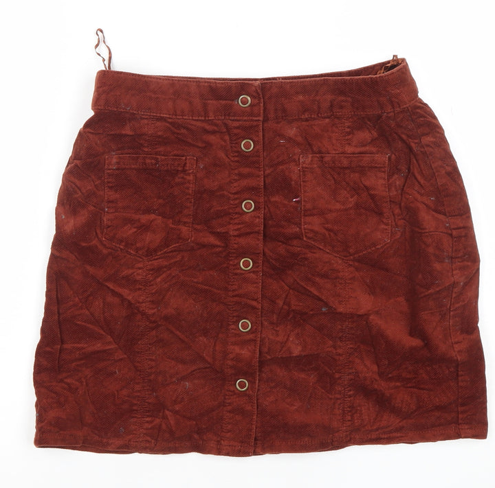 EDC Women’s Brown Corduroy Button Front Mini Skirt Size 10