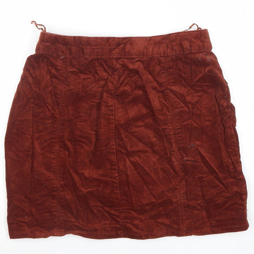 EDC Women’s Brown Corduroy Button Front Mini Skirt Size 10