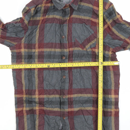 Brave Soul Men's Multicoloured Check Long Sleeve Cotton Shirt S