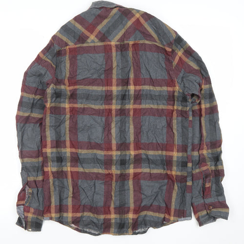 Brave Soul Men's Multicoloured Check Long Sleeve Cotton Shirt S