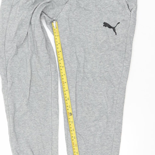 Puma Men Grey Small Jogger Sweatpants Elastic Waist