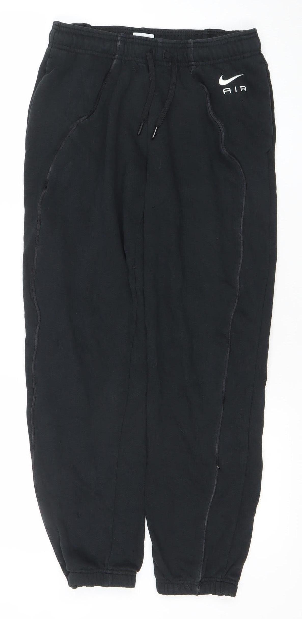 Nike Girls Black Small Jogger Sweatpants with Drawstring Waist