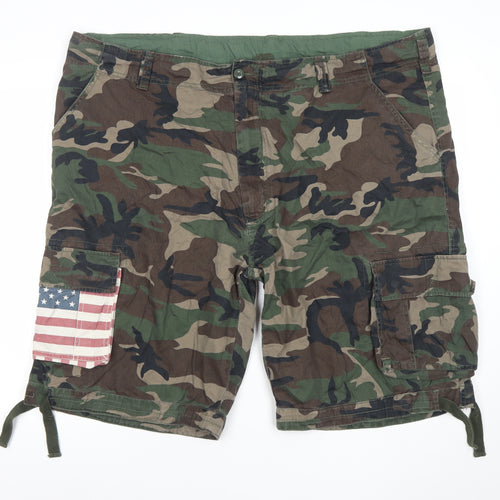 Brandit Men's Camouflage Cargo Shorts Green 7XL Cotton Military Style