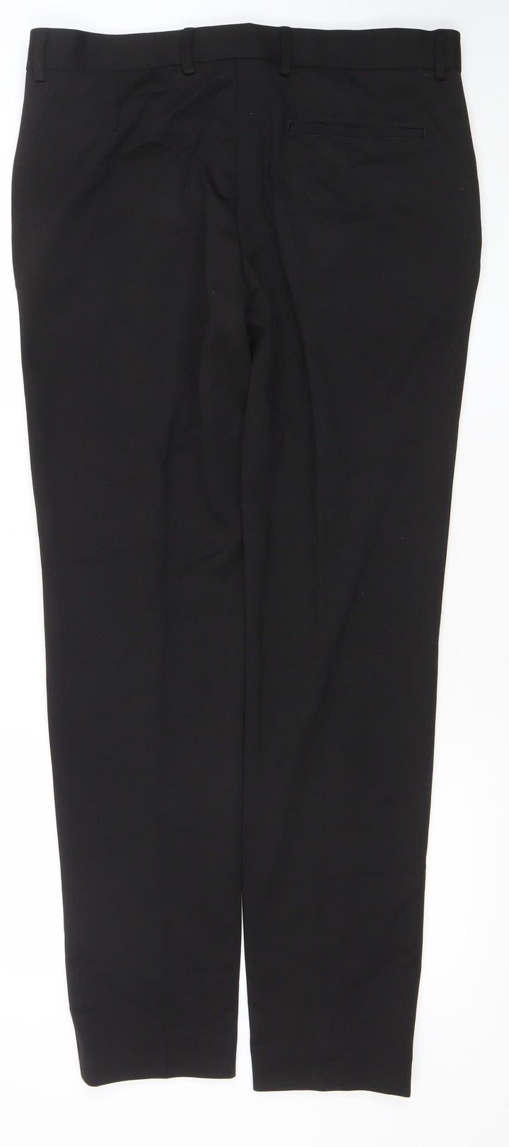 Selected Homme Men's Black Slim Tapered Trousers Size W34 L34 Polyester Blend