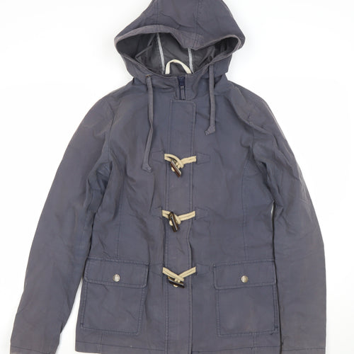 Fat Face Women's Blue Cotton Nylon Hooded Duffle Jacket Size 10