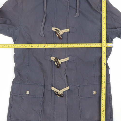 Fat Face Women's Blue Cotton Nylon Hooded Duffle Jacket Size 10