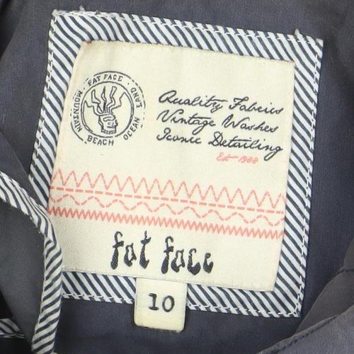 Fat Face Women's Blue Cotton Nylon Hooded Duffle Jacket Size 10