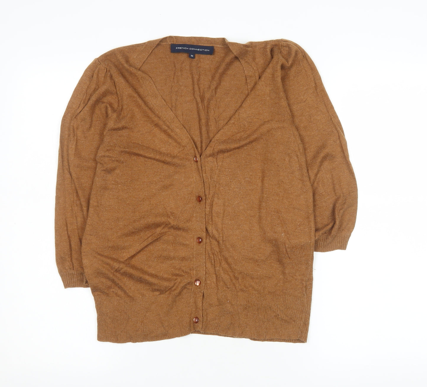 French Connection Women's Brown Medium Angora Blend Cardigan