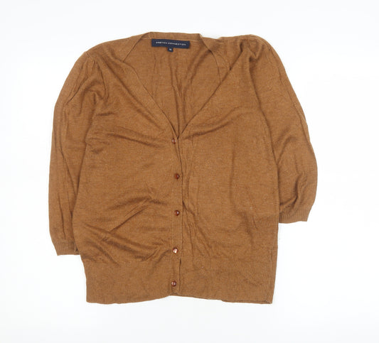French Connection Women's Brown Medium Angora Blend Cardigan