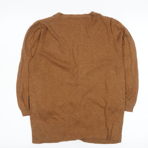 French Connection Women's Brown Medium Angora Blend Cardigan