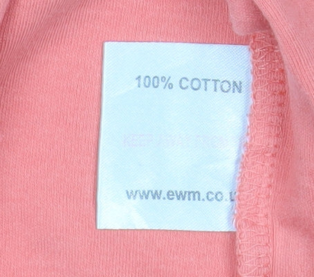 Isle Womens Orange Cotton Short Sleeve Basic T-Shirt L 18-20