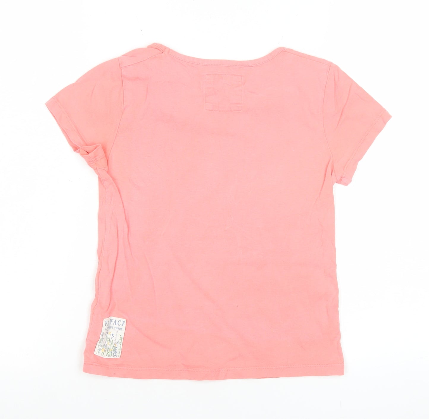 FatFace Girls Pink Graphic T-Shirt 8-9 Years 'Happy Days & Sun Rays' Cotton