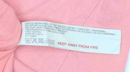 FatFace Girls Pink Graphic T-Shirt 8-9 Years 'Happy Days & Sun Rays' Cotton