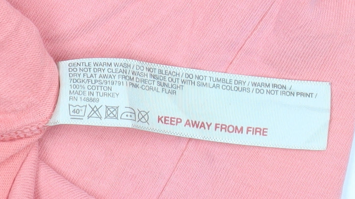 FatFace Girls Pink Graphic T-Shirt 8-9 Years 'Happy Days & Sun Rays' Cotton