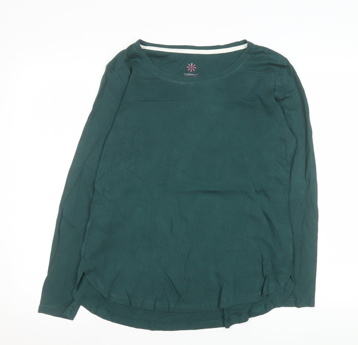 Isaac Mizrahi Live Womens Green Long Sleeve Cotton T-Shirt Size M